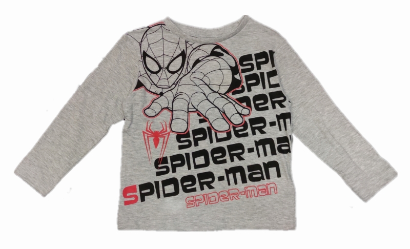 Spiderman Langarmshirt für Jungen in grau mit Schriftzug 